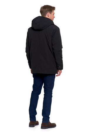 KURTKA ZIMOWA MĘSKA Z KIESZENIAMI I KAPTUREM MODNA WYGODNA MORAJ