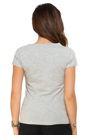T-Shirt Damski Bawełniany Klasyczny Gładki Koszulka Krótki Rękaw MORAJ 