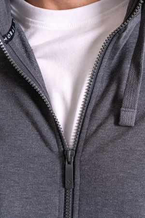 BLUZA MĘSKA KLASYCZNA ROZPINANA GŁADKA Z KAPTUREM WYGODNA MORAJ