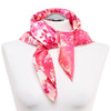 Apaszka Damska MORAJ Elegancka Modna Delikatny Szalik Szal Kwiaty Różowa