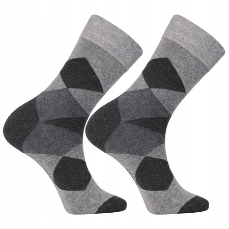 Wysokie Skarpetki MORAJ Skarpety Garniturowe Wzór w Romby 3 PARY