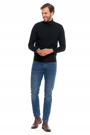 Elegancki Golf Męski Sweter Pod Szyję Klasyczny Cienki Sweterek MORAJ 