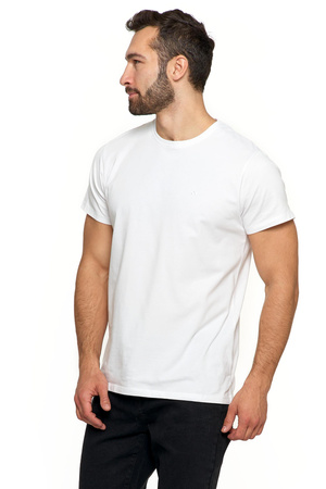 T-Shirt Męski Koszulka Krótki Rękaw Biała PREMIUM Bawełna czesana MORAJ 