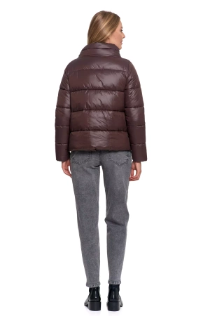 KRÓTKA KURTKA DAMSKA PIKOWANA Z KAPTUREM NA JESIEŃ CIEPŁA MORAJ