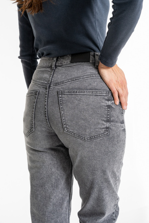 SPODNIE MOM FIT JEANSOWE DAMSKIE WYSOKI STAN LUŹNE MODNE JEANSY MORAJ