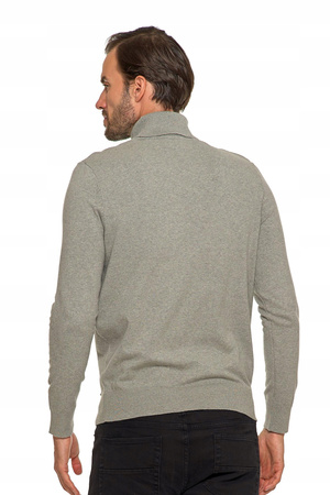 Sweter Męski z Golfem Klasyczny Bawełna Modny Wygodny Szary Golf MORAJ 