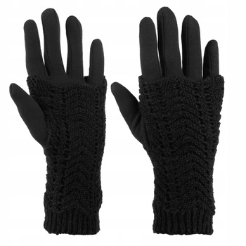 Rękawiczki Damskie Pięciopalczaste Ciepłe Sweterkowe na Chłodne Dni MORAJ