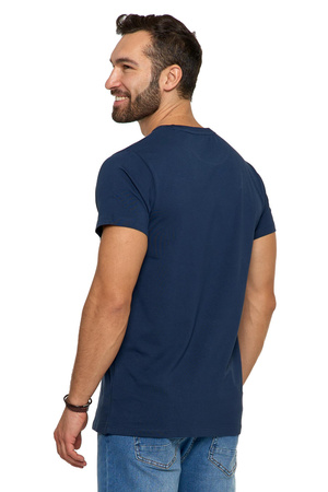 T-SHIRT MĘSKI PREMIUM Koszulka Gładka Bluzka z delikatnym haftem MORAJ 