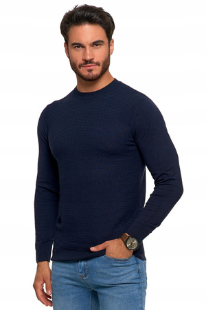 Sweter Męski Elegancki Modny Okrągły Dekolt Klasyczny Wiskoza MORAJ 