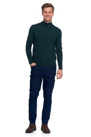 ELEGANCKI SWETER MĘSKI PÓŁGOLF KLASYCZNY GŁADKI MODNY DOPASOWANY MORAJ
