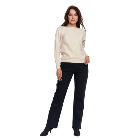 SWETER DAMSKI CIENKI SWETEREK WISKOZOWY DOPASOWANY GŁADKI MORAJ