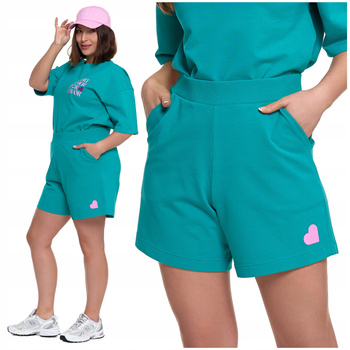 Szorty Damskie Luźne KRÓTKIE SPODENKI z Wysokim Stanem Stylowe MORAJ