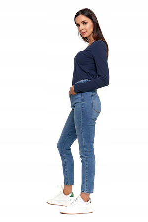 Spodnie Jeansowe Damskie Jeansy Skinny Wysoki Stan Wygodne MORAJ