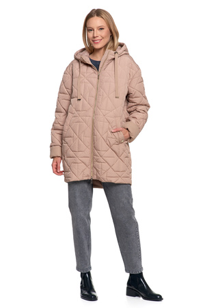 ELEGANCKA KURTKA DAMSKA PRZEJŚCIOWA Z KAPTUREM NA JESIEŃ CIEPŁA MORAJ