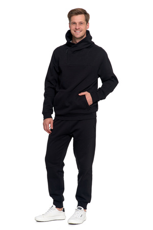 ELEGANCKA BLUZA MĘSKA OCIEPLANA Z WYSOKĄ STÓJKĄ ROZPINANA GŁADKA MORAJ