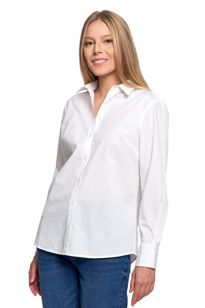 LUŹNA KOSZULA DAMSKA W PASKI BAWEŁNIANA KLASYCZNA DŁUGI RĘKAW MORAJ