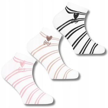 Urocze Skarpetki Dziecięce za kostkę Stopki z Haftem MORAJ 3-pary