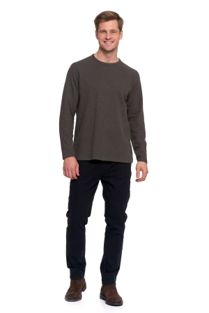 KOSZULKA MĘSKA Z DŁUGIM RĘKAWEM LONGSLEEVE STRUKTURA MODNY MORAJ