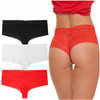 Figi Damskie Koronkowe Wygodne Bikini Majtki Koronka Modne 3 szt. MORAJ