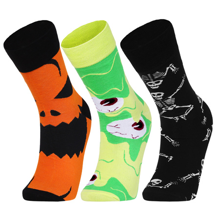 SKARPETY MĘSKIE DŁUGIE STRASZNE ŚMIESZNE SKARPETKI HALLOWEEN 3-PARY 39-44