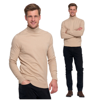 ELEGANCKI SWETER MĘSKI CIENKI GOLF KLASYCZNY GŁADKI DOPASOWANY MORAJ