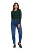 SPODNIE MOM FIT JEANSOWE DAMSKIE WYSOKI STAN LUŹNE MODNE JEANSY MORAJ