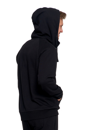 BLUZA MĘSKA KLASYCZNA ROZPINANA GŁADKA Z KAPTUREM WYGODNA MORAJ