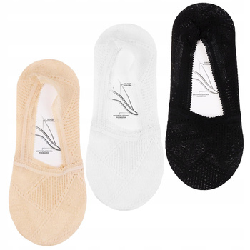 Stopki Niskie Skarpetki Koronkowe Balerinki Antypoślizgowe MORAJ 3pary