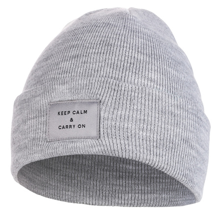 CZAPKA DAMSKA ZIMOWA BEANIE KLASYCZNA Z NASZYWKĄ MORAJ CIEPŁA WYWIJANA