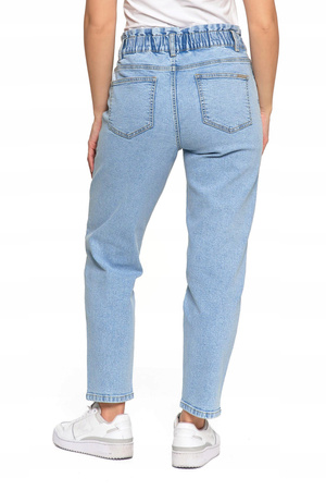 Spodnie Jeansowe Damskie Mom Fit Wysoki Stan Luźne Modne Jeansy MORAJ 