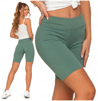 Legginsy Kolarki Prążkowane Krótkie Getry Bikery Damskie Kryjące MORAJ