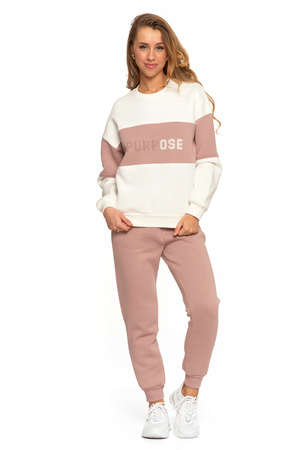 BLUZA DAMSKA Ocieplana Luźna z Napisem Modna Oversize Przez Głowę MORAJ 