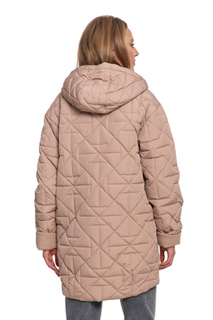 ELEGANCKA KURTKA DAMSKA PRZEJŚCIOWA Z KAPTUREM NA JESIEŃ CIEPŁA MORAJ