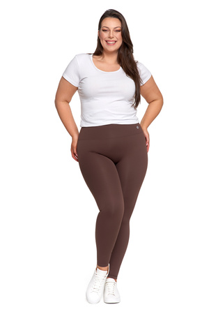 SPORTOWE LEGGINSY DAMSKIE WYSOKI STAN GŁADKIE KRYJĄCE MODELUJĄCE MORAJ