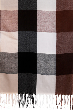 DUŻY SZAL DAMSKI MODNY W KRATĘ Z FRĘDZLAMI SZALIK NA CHŁODNE DNI MORAJ