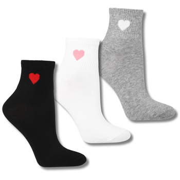 SKARPETY DAMSKIE 3/4 SKARPETKI MORAJ PRĄŻKOWANY ŚCIĄGACZ SERCA 3-PAK