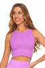 TOP SPORTOWY DAMSKI CROP TOP PRĄŻKOWANY ELASTYCZNY KRÓTKA KOSZULKA MORAJ 