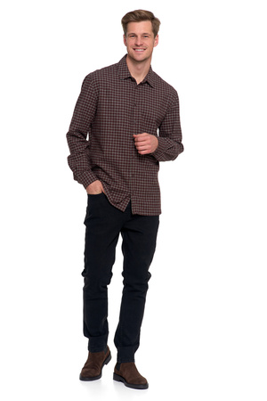 FLANELOWA KOSZULA MĘSKA 100% BAWEŁNA W KRATĘ DŁUGI RĘKAW WYGODNA MORAJ