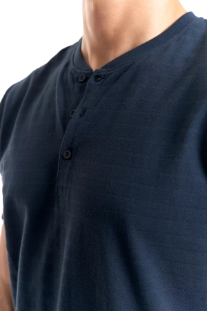 T-SHIRT MĘSKI MORAJ KOSZULKA KRÓTKI RĘKAW PROSTA ROZPINANY DEKOLT MODNA