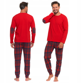 PIŻAMA MĘSKA DŁUGA SPODNIE W KRATĘ PREZENT NA ŚWIĘTA KLASYCZNA MORAJ