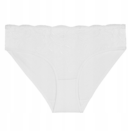 Figi Damskie Bikini Majtki Bawełniane Koronka w Kwiaty Modne 4-pak MORAJ 