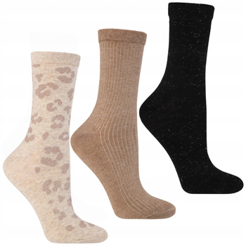 Skarpetki Damskie MORAJ Klasyczne Skarpety Wysokie Panterka 3-PAK