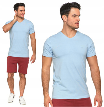 T-SHIRT MĘSKI Koszulka Gładka PREMIUM Bluzka z Haftem Logo MORAJ