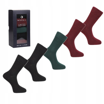 Skarpety Męskie w Pudełku PREZENT Garniturowe Skarpetki MORAJ 5-PAK