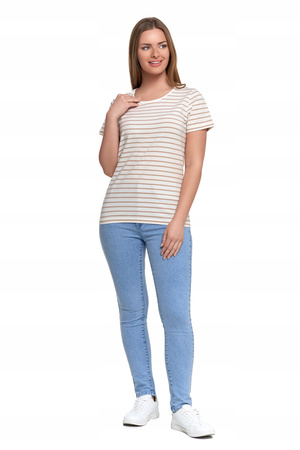 T-SHIRT DAMSKI w Paski Luźna Koszulka Bluzka z Krótkim Rękawem MORAJ 