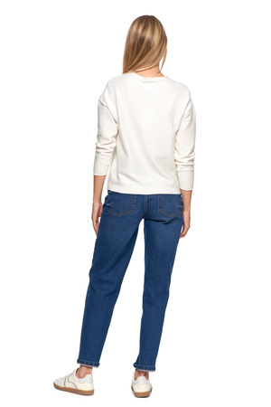 SWETER DAMSKI DZIANINOWY Z WISKOZY LUŹNY KRÓJ WYGODNY MODNY MORAJ