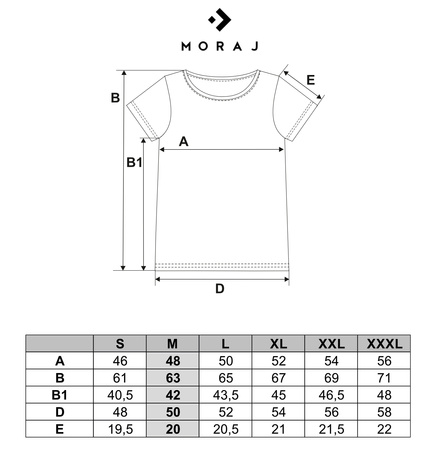 Bluzka Damska Krótki Rękaw T-Shirt Koszulka Dekolt w Serek Paski MORAJ 