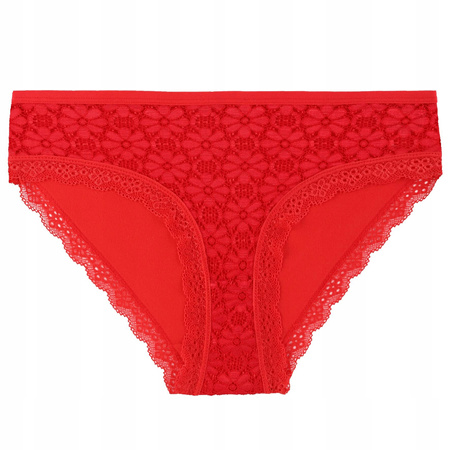 Figi Damskie Bikini Majtki Bawełniane Koronka Wygodne Modne 4-pak MORAJ 