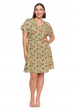 SUKIENKA DAMSKA MINI Zwiewna Kopertowy Dekolt Wiązana Elegancka MORAJ 