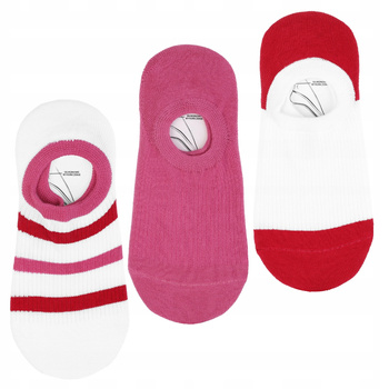 NISKIE STOPKI Damskie Skarpetki Balerinki Silikon Paski MORAJ 3-PAK